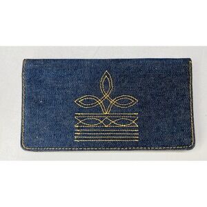 Vintage Blue Jean Denim Bill Fold Wallet